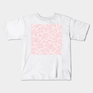 Elegant White Butterflies Pink Design Kids T-Shirt